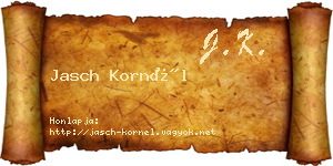 Jasch Kornél névjegykártya